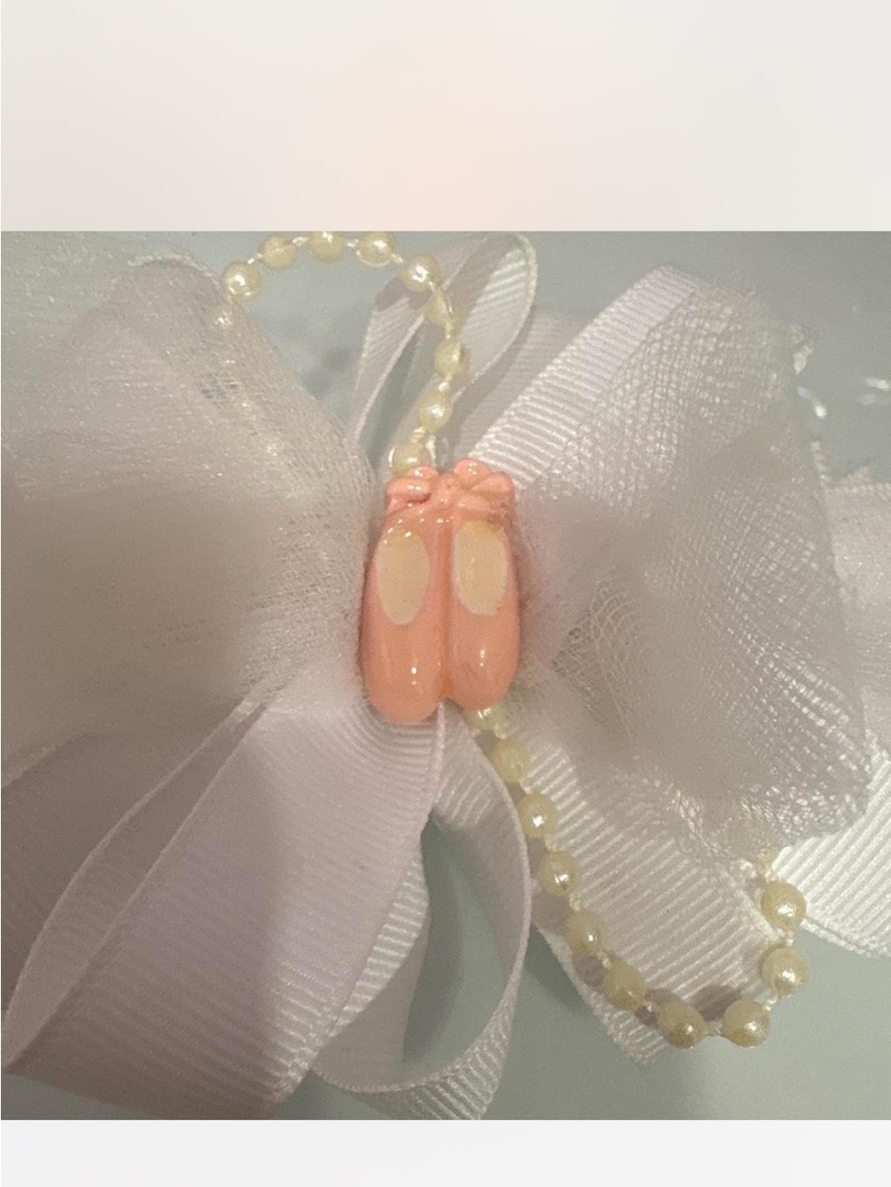 Girls Pink Ballet Shoe Bow Hair Clip